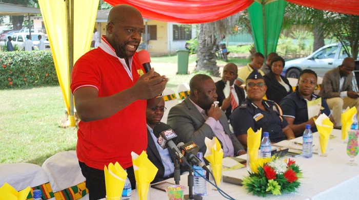 Mr Konina Obu Beechem Jnr, the CEO of the Youth Employment Agency, speaking at the launch yesterday